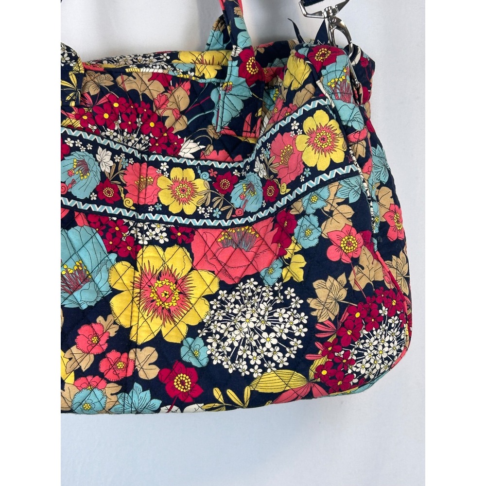 Vera Bradley Duffel Bag Women Large Multicolor Excellent Floral Quilted Travel - Picture 4 of 13